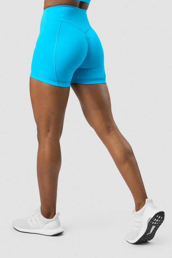 scrunch v-shape tight shorts blue